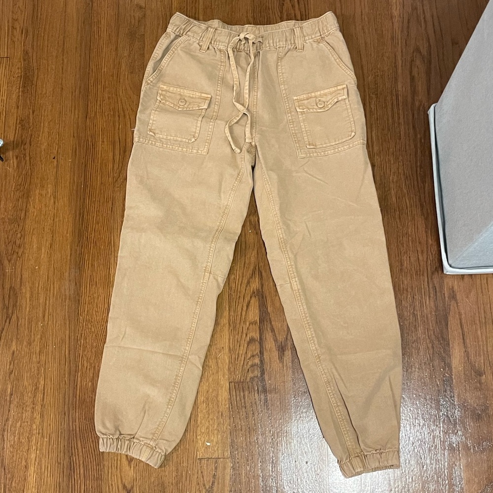 Arie Khaki Denim Cargo Joggers